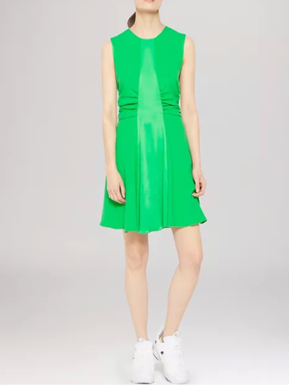 Sandro Risla Dress Green Sleeveless A-Line Fit Flare Dress Women's Small
